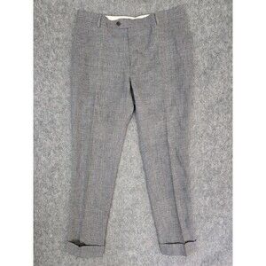 Suit Supply Brescia Linen Wool Sik Blend Gray Trouser Pants Mens Sz 36X31